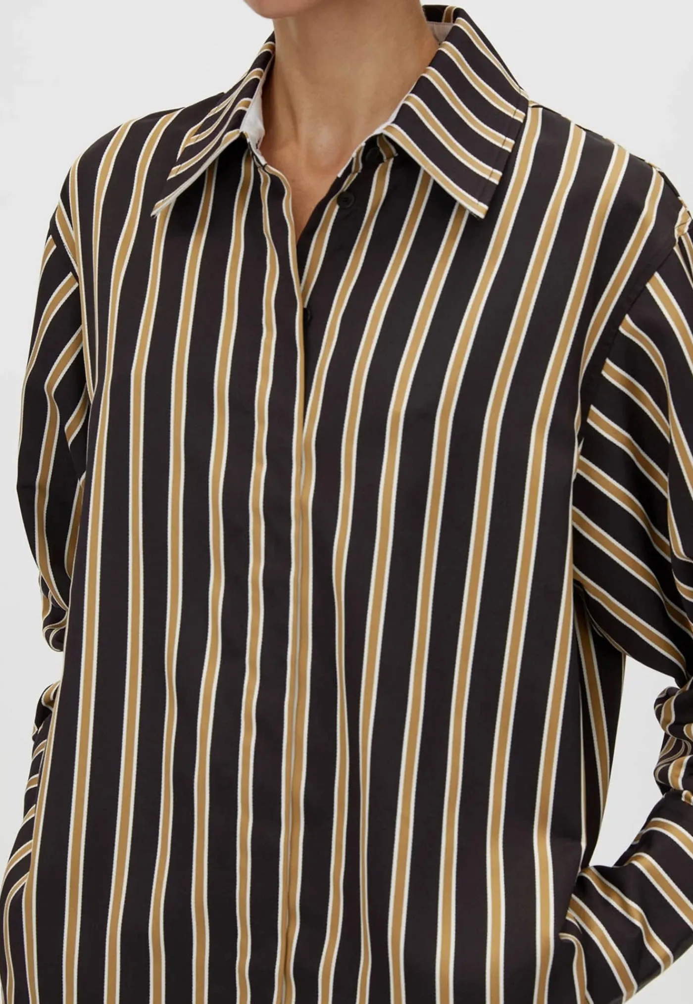 novella_shirt__blackbronz_3.webp Online Novella Shirt - Black/Bronze Stripe Women Tops & Tees