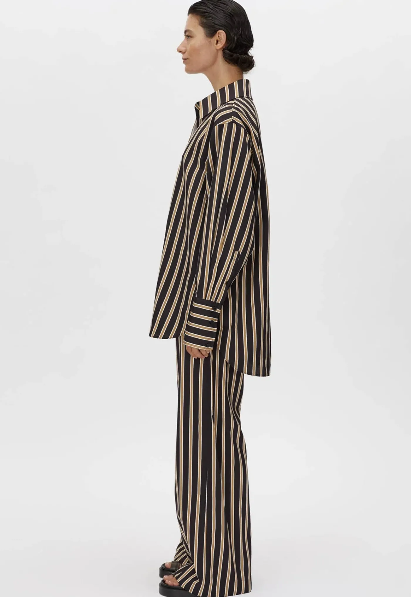 novella_shirt__blackbronz_4.webp Online Novella Shirt - Black/Bronze Stripe Women Tops & Tees