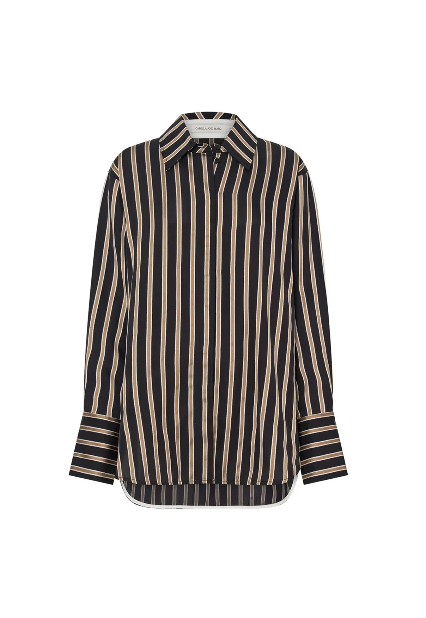 novella_shirt__blackbronz_6.webp Online Novella Shirt - Black/Bronze Stripe Women Tops & Tees