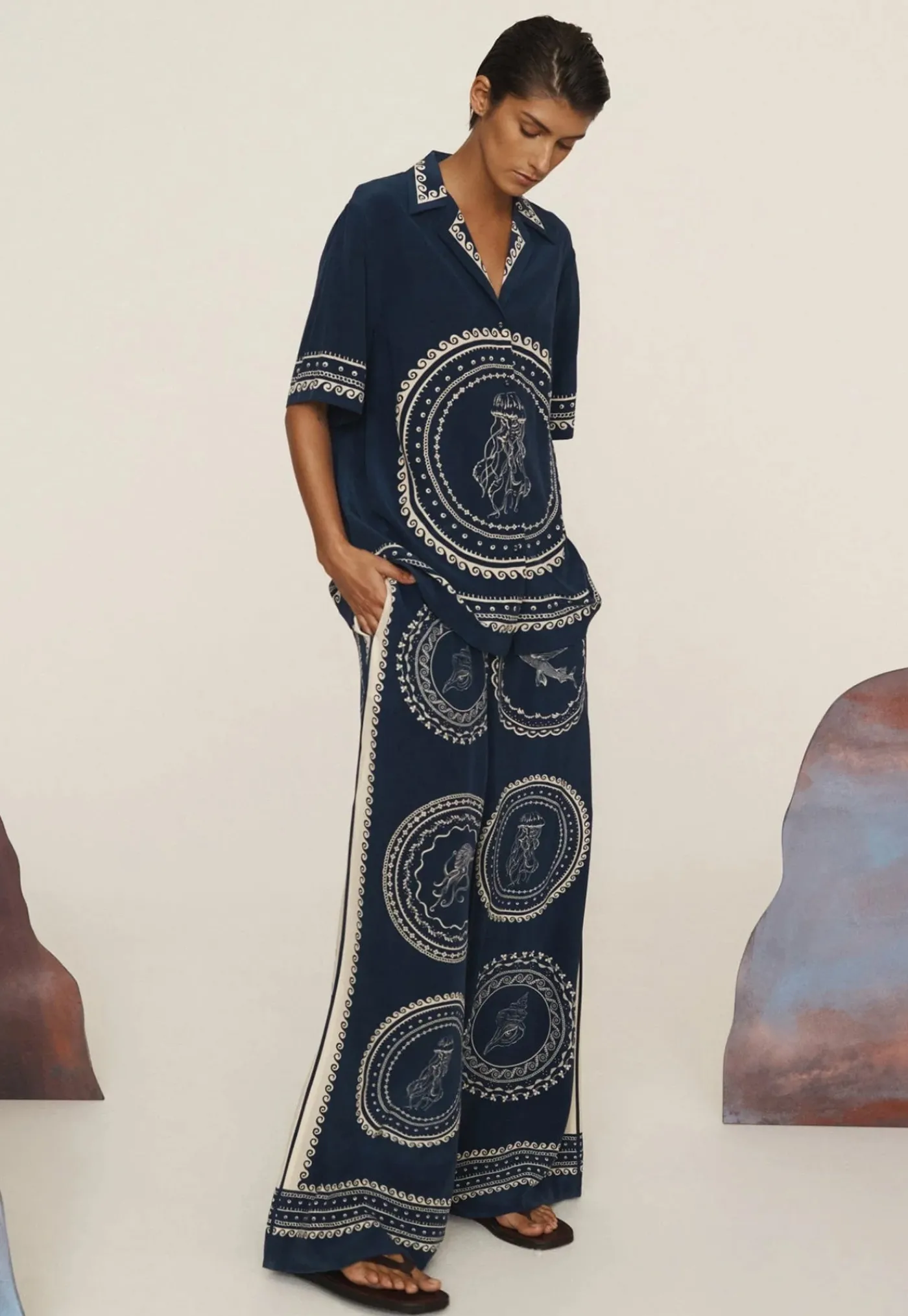 oceane_silk_shirt__blue_0.webp Discount Oceane Silk Shirt - Blue Women Tops & Tees