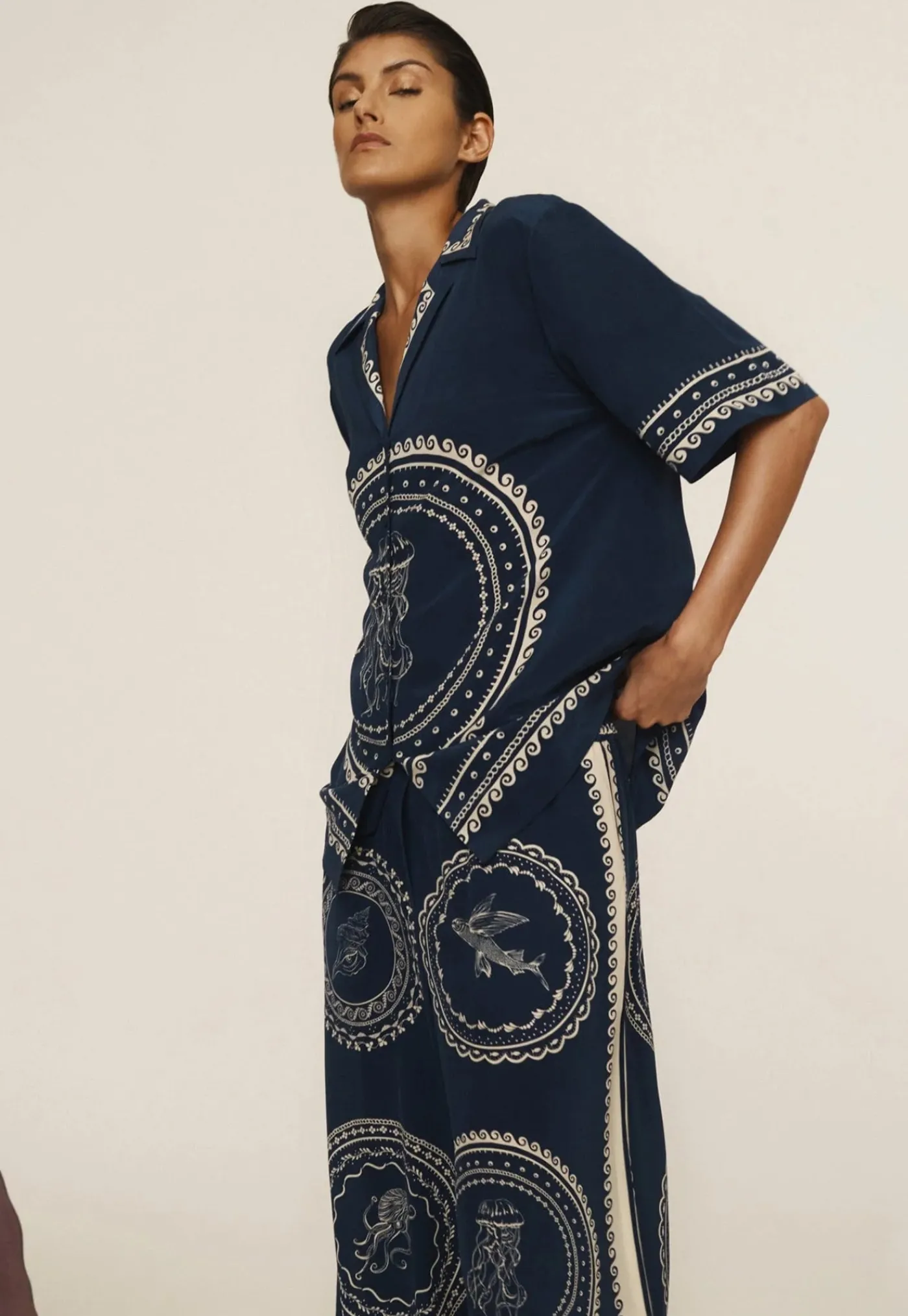 oceane_silk_shirt__blue_1.webp Discount Oceane Silk Shirt - Blue Women Tops & Tees