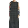 Online Optional Dress - Pleather Brown Check Women Dresses