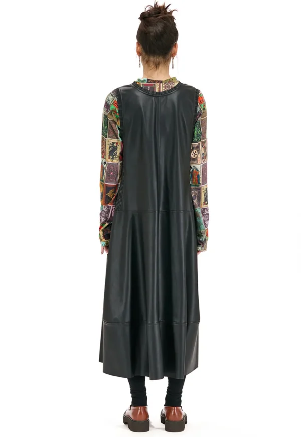 Online Optional Dress - Pleather Brown Check Women Dresses