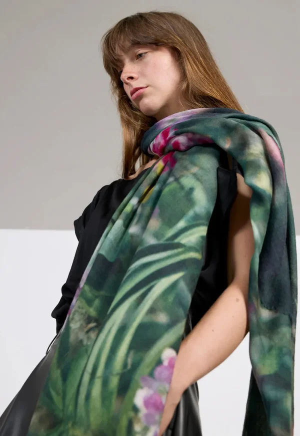 Best Orchid Jungle Oversized Wool Scarf Women Scarves | Scarves