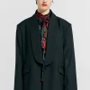 Sale Oversized Dinner Jacket - Dark Green Women Blazers & Jackets