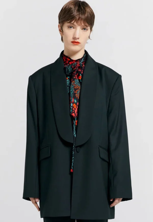 Sale Oversized Dinner Jacket - Dark Green Women Blazers & Jackets