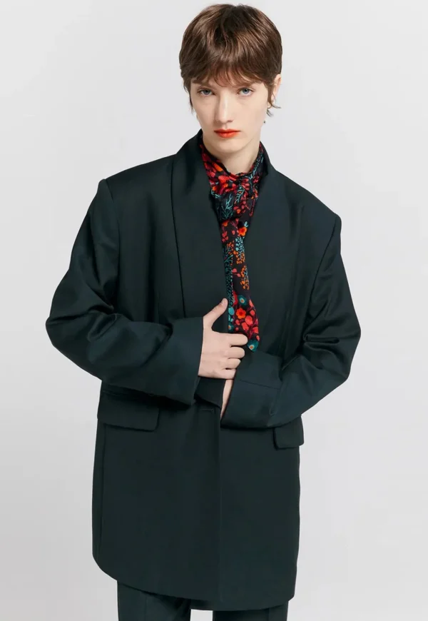 Sale Oversized Dinner Jacket - Dark Green Women Blazers & Jackets