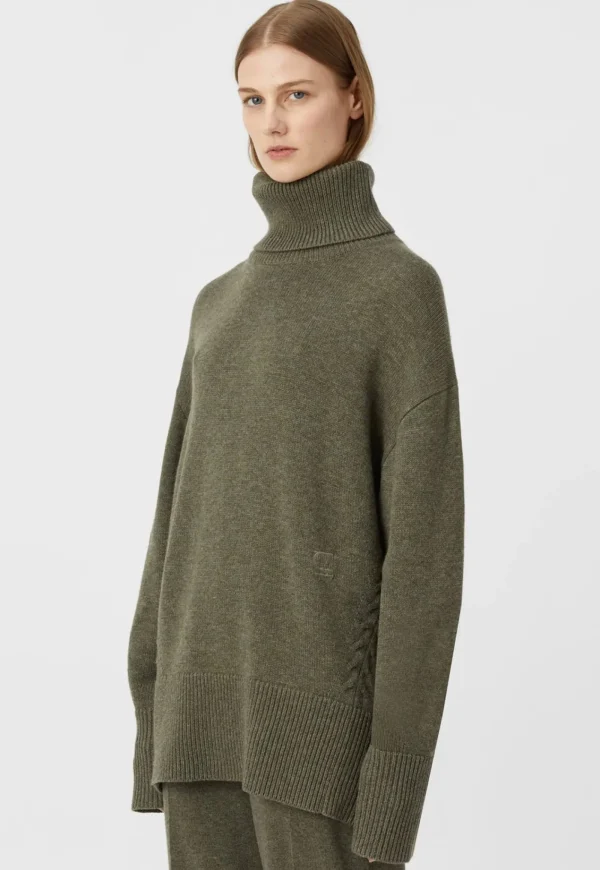 Discount Pascal Cashmere Blend Turtleneck - Army Green Women Knitwear
