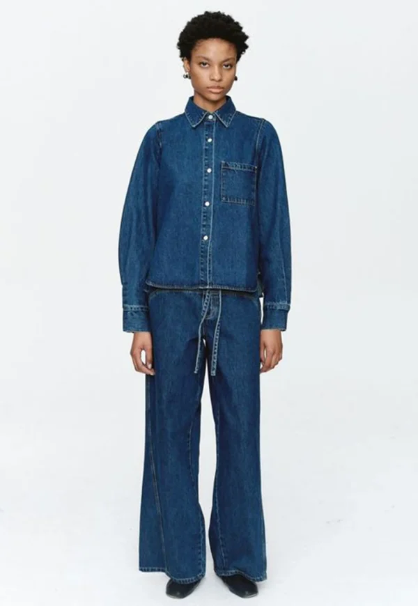 Clearance Pearl Shirt - Heritage Blue Women Tops & Tees