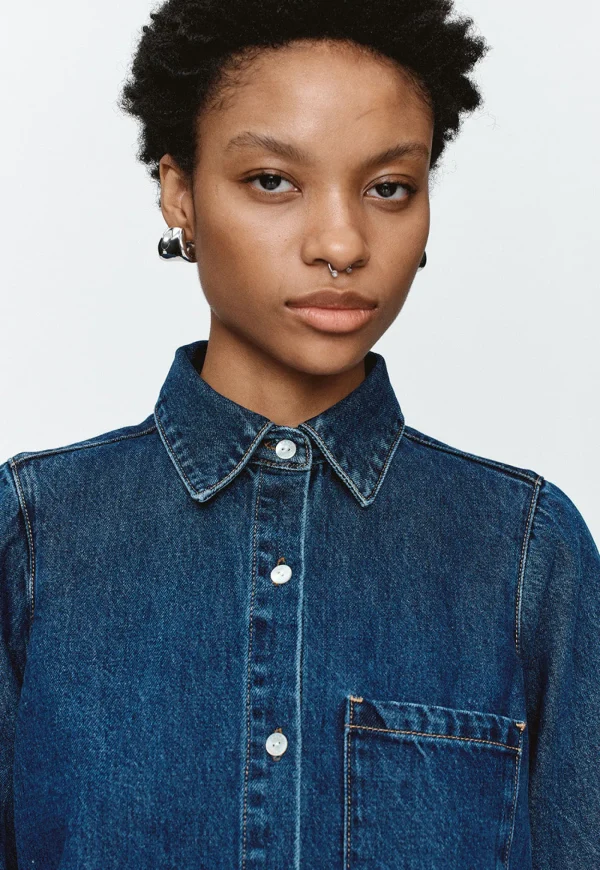 Clearance Pearl Shirt - Heritage Blue Women Tops & Tees