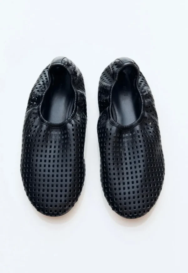 Outlet Perforated Ballet Flat - Black Women Footwear | Flats