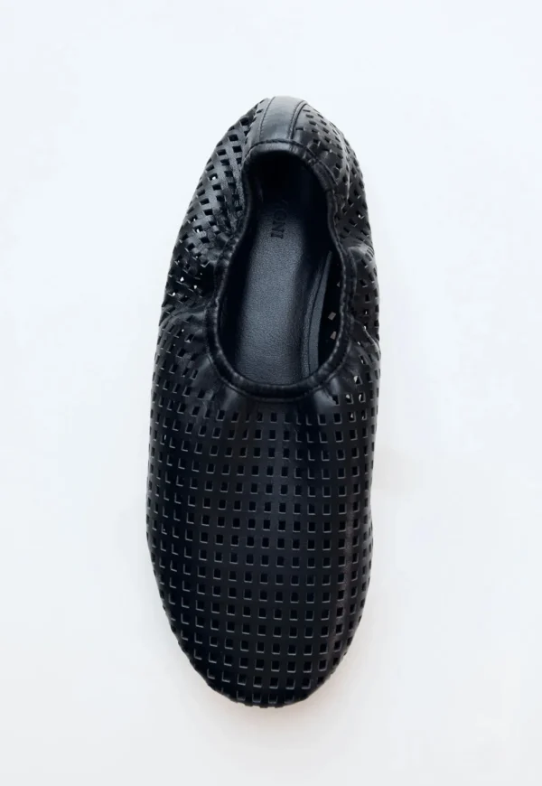 Outlet Perforated Ballet Flat - Black Women Footwear | Flats