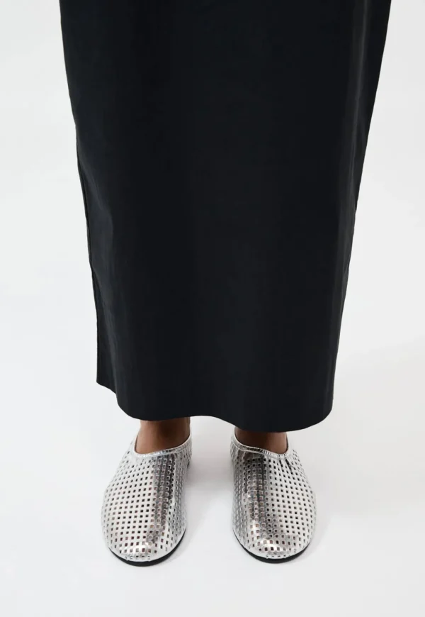 Outlet Perforated Ballet Flat - Silver Women Footwear | Flats