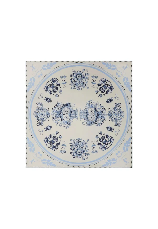Best Porcelain Plate Classic Silk Scarf - Natural/Blue Women Scarves | Scarves