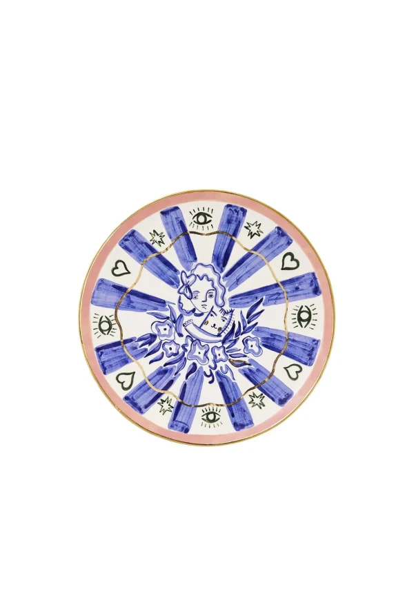 Discount Rabbit Plate With A Girl - Multi Ceramics