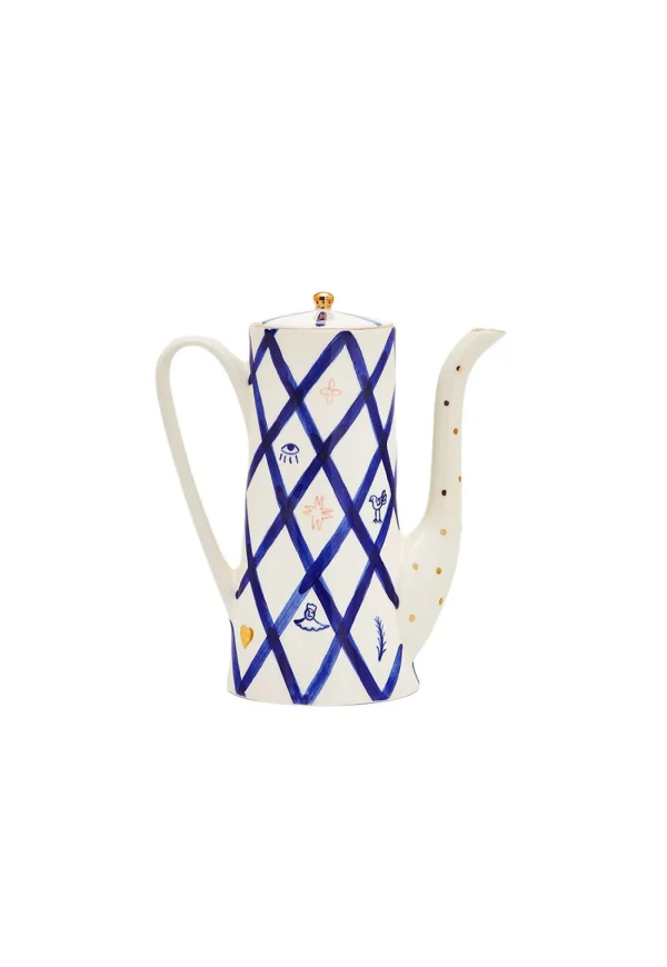 Fashion Rabbit Teapot - Blue/White Ceramics