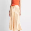 Sale Raw Edge Panelled Slip Skirt - Cantaloupe Women Skirts
