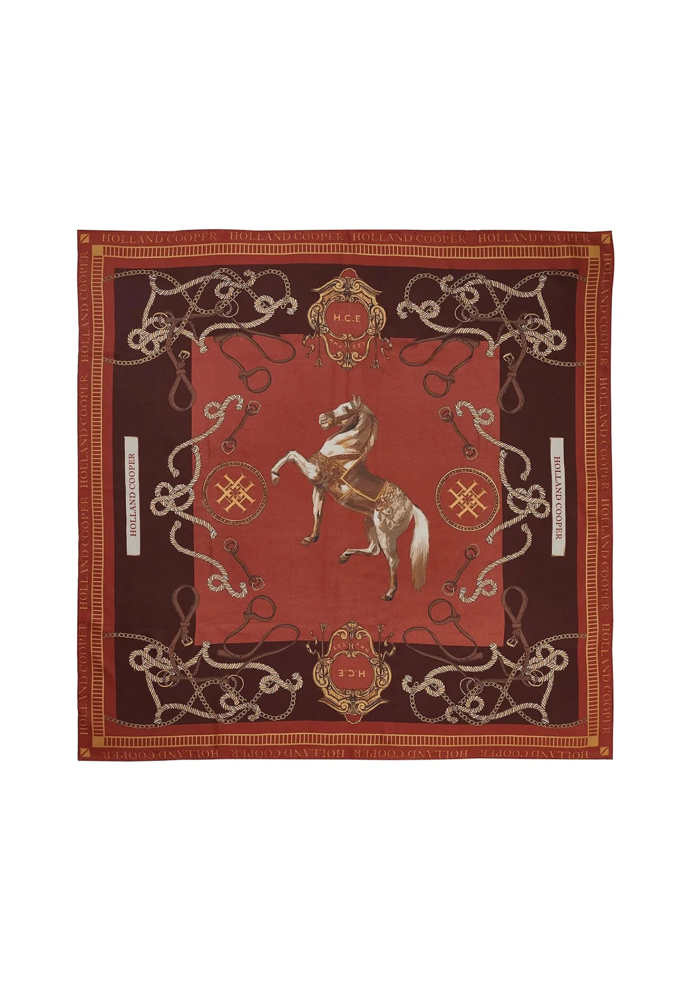 regal_horse_silk_scarf__c_1.webp Outlet Regal Horse Silk Scarf - Caramel Women Scarves | Scarves