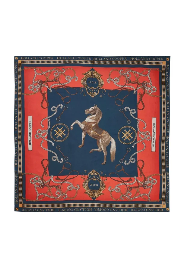 Best Regal Horse Silk Scarf - Ink Navy Neroli Women Scarves | Scarves