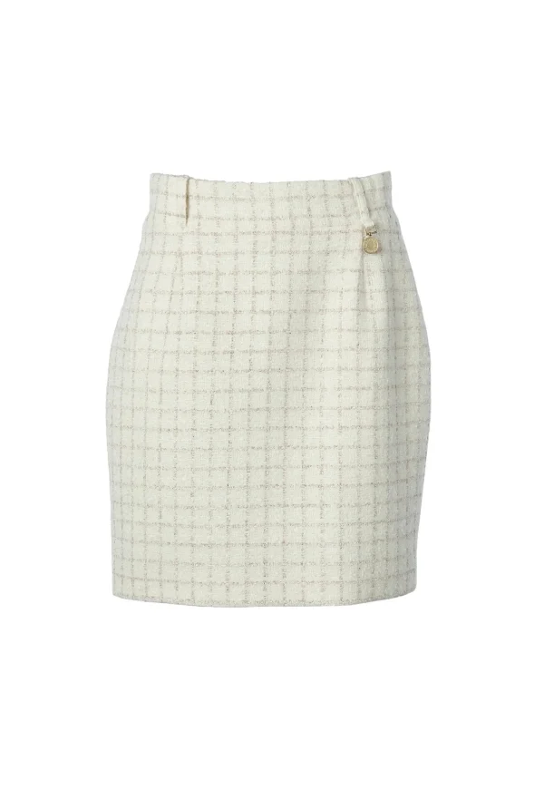 Outlet Regency Skirt - Ivory Sparkle Tweed Women Skirts