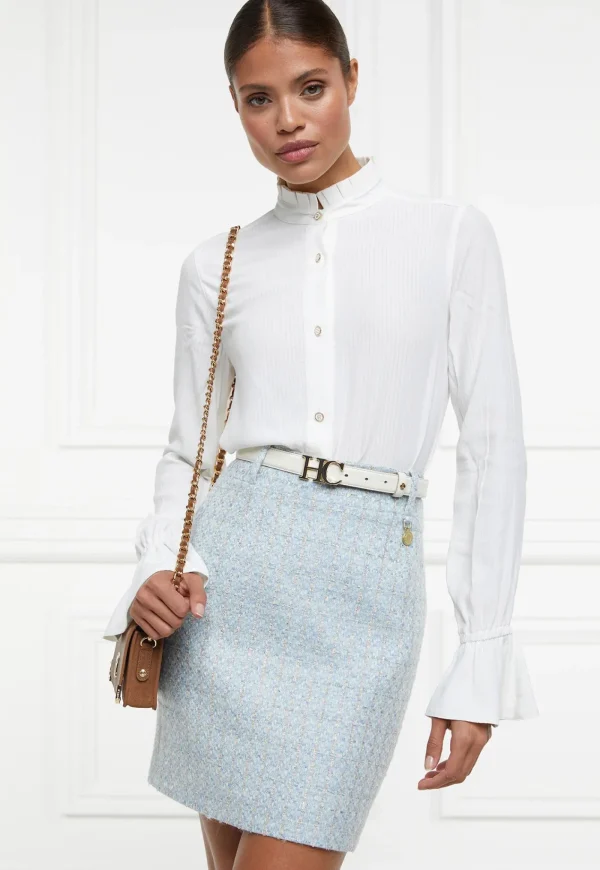 Fashion Regency Skirt - Sky Blue Boucle Women Skirts