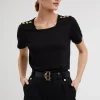 Best Relaxed Fit Crew Neck Tee - Black Women Tops & Tees