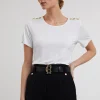 Online Relaxed Fit Crew Neck Tee - White Women Tops & Tees