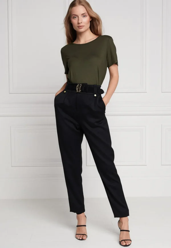 Discount Relaxed Fit Crew Neck Tee - Khaki Women Tops & Tees