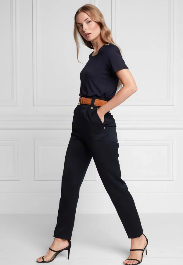 Discount Relaxed Fit Crew Neck Tee - Navy Women Tops & Tees
