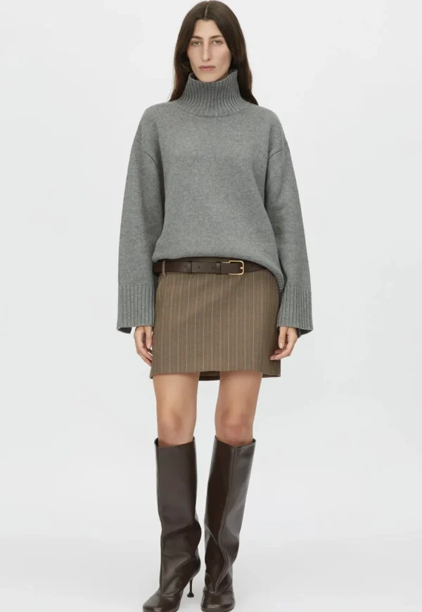 Clearance Romeo 2.0 Funnel Neck - Grey Melange Women Knitwear