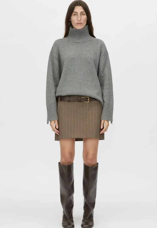 Clearance Romeo 2.0 Funnel Neck - Grey Melange Women Knitwear