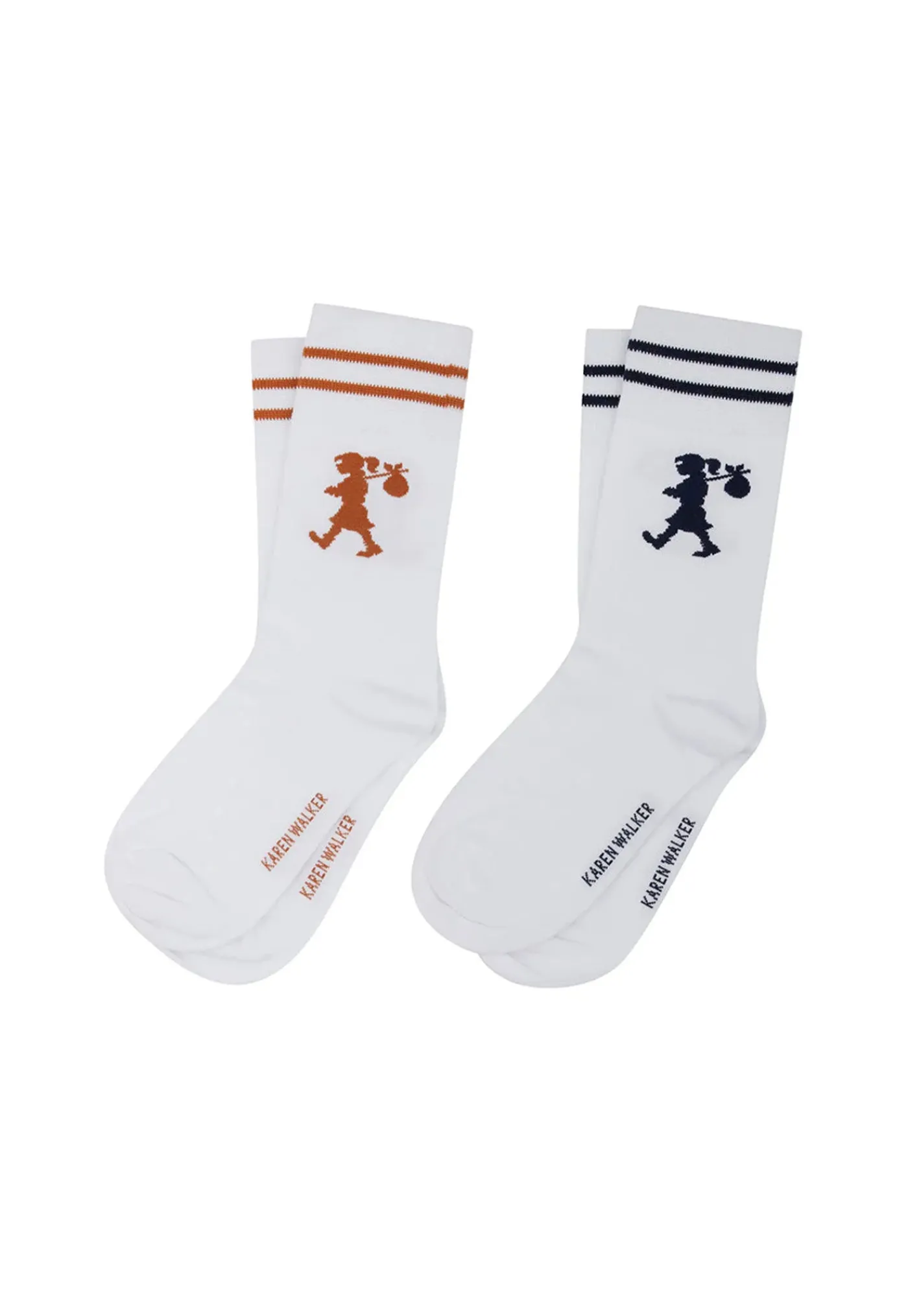 runaway_girl_socks__pack__0-1.webp Fashion Runaway Girl Socks 2 Pack - White/Chestnut Navy Women Socks | Socks