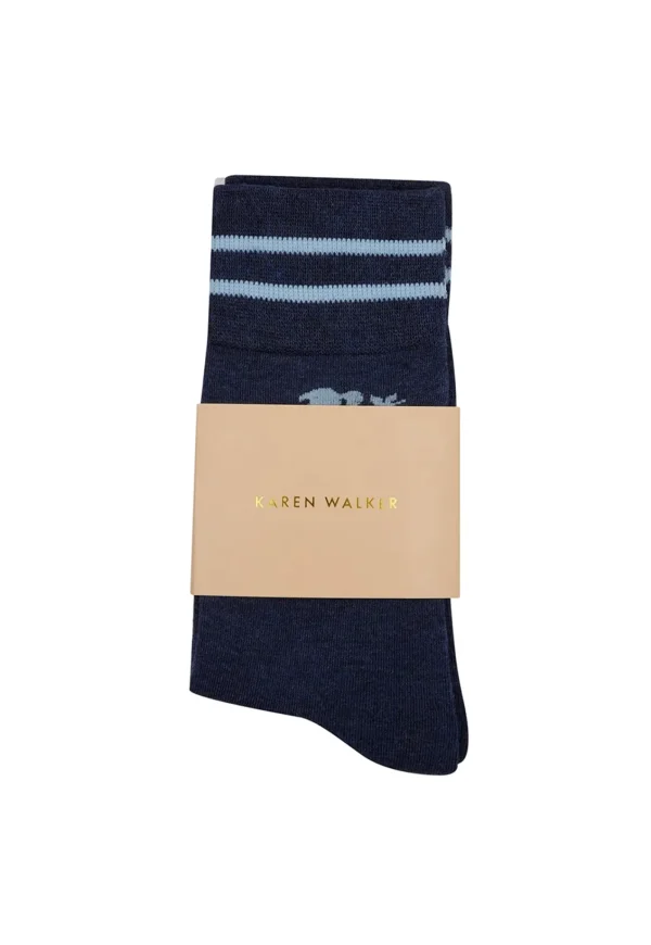 Discount Runaway Girl Socks 2 Pack - White/Denim Blue Women Socks | Socks