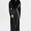 Best Sarita Recycled Leather Maxi Coat - Black Women Coats