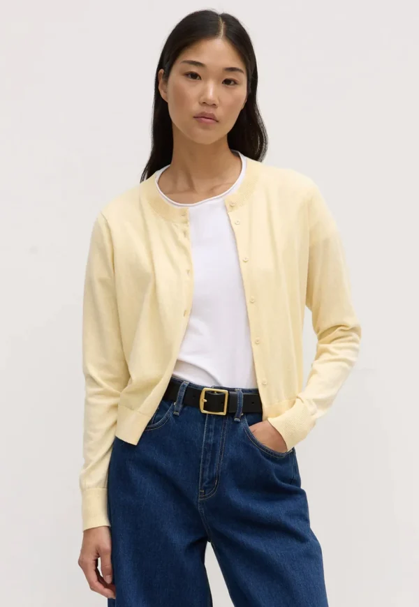 New Semra Cotton Cashmere Cardigan - Chamomile Women Knitwear