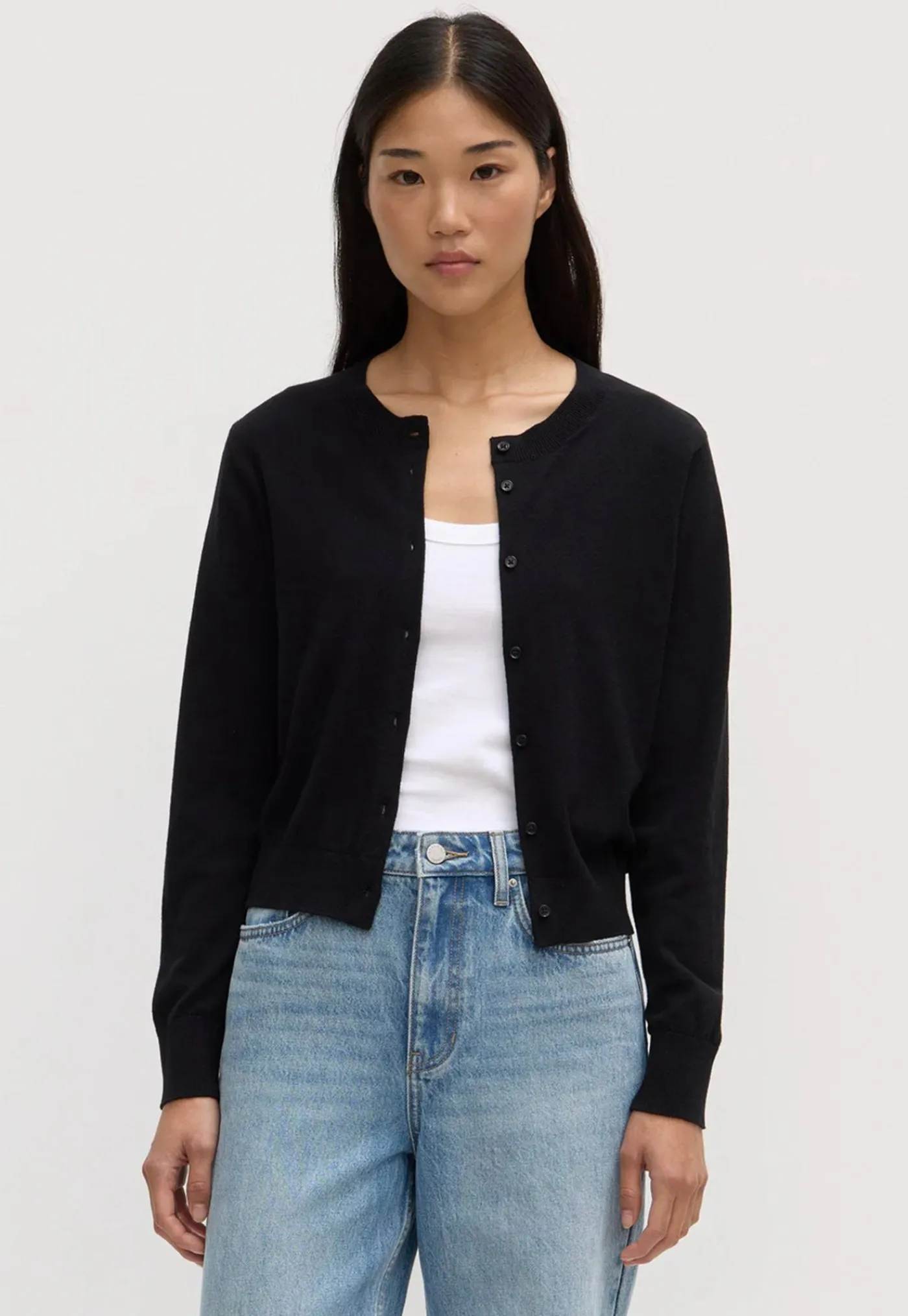 semra_cotton_cashmere_car_0.webp Hot Semra Cotton Cashmere Cardigan - Black Women Knitwear