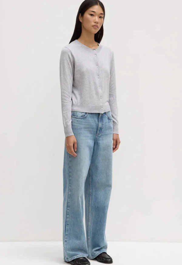 Sale Semra Cotton Cashmere Cardigan - Grey Marle Women Knitwear