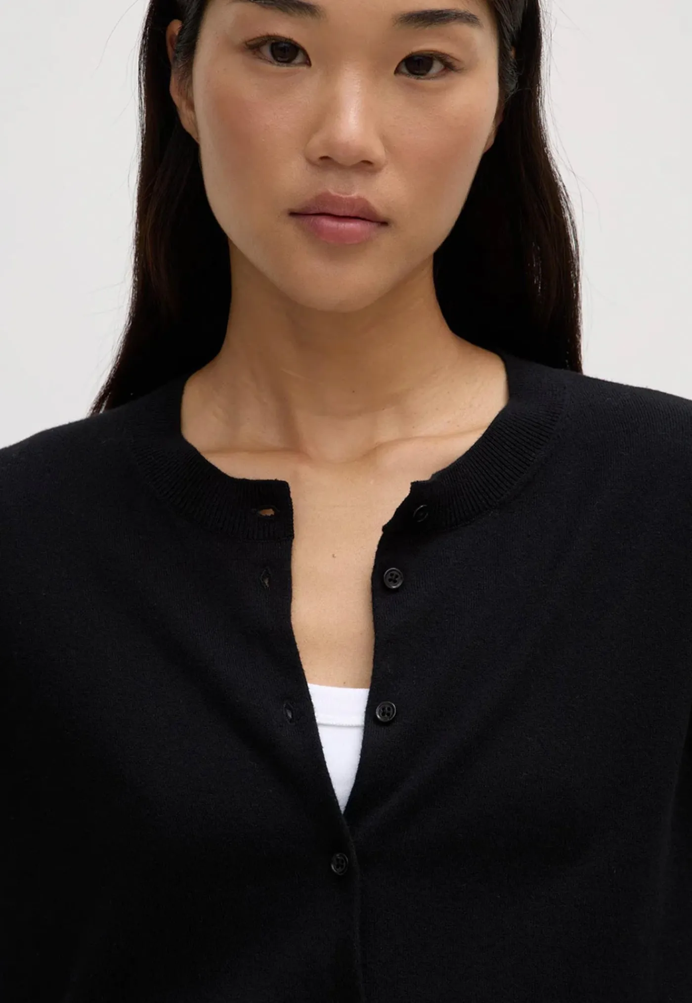 semra_cotton_cashmere_car_2.webp Hot Semra Cotton Cashmere Cardigan - Black Women Knitwear