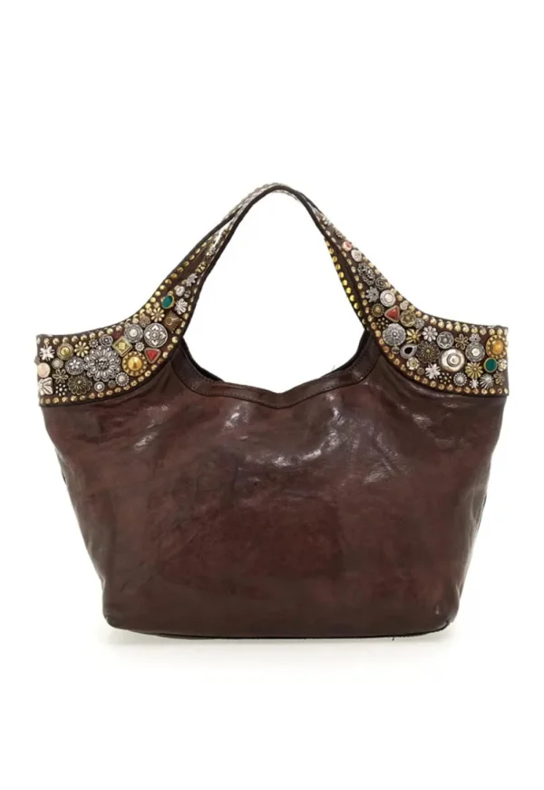 Clearance Shopping Bag Mix Studs - Brown Women Bags | Bags