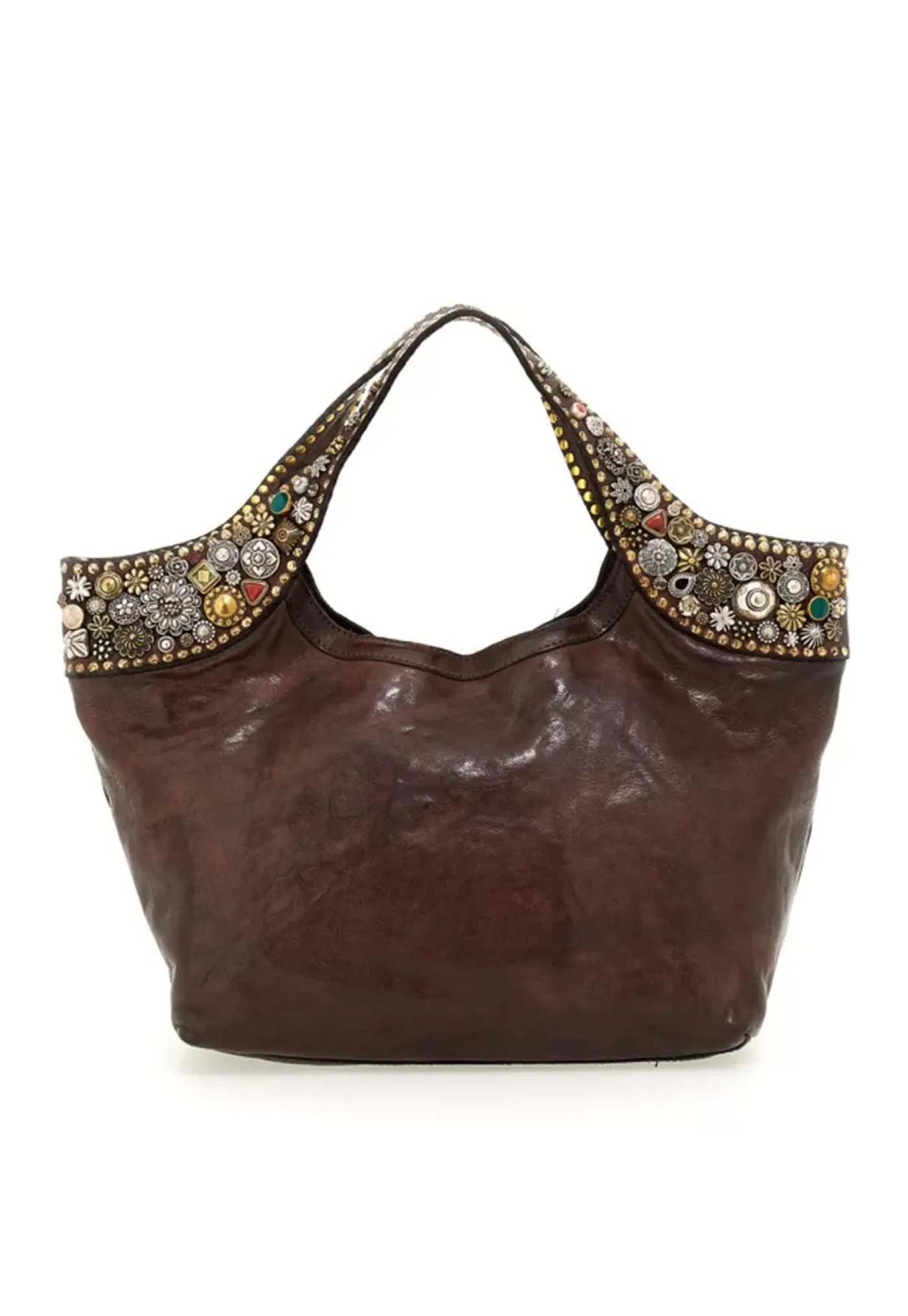 shopping_bag_mix_studs__b_0.webp Clearance Shopping Bag Mix Studs - Brown Women Bags | Bags