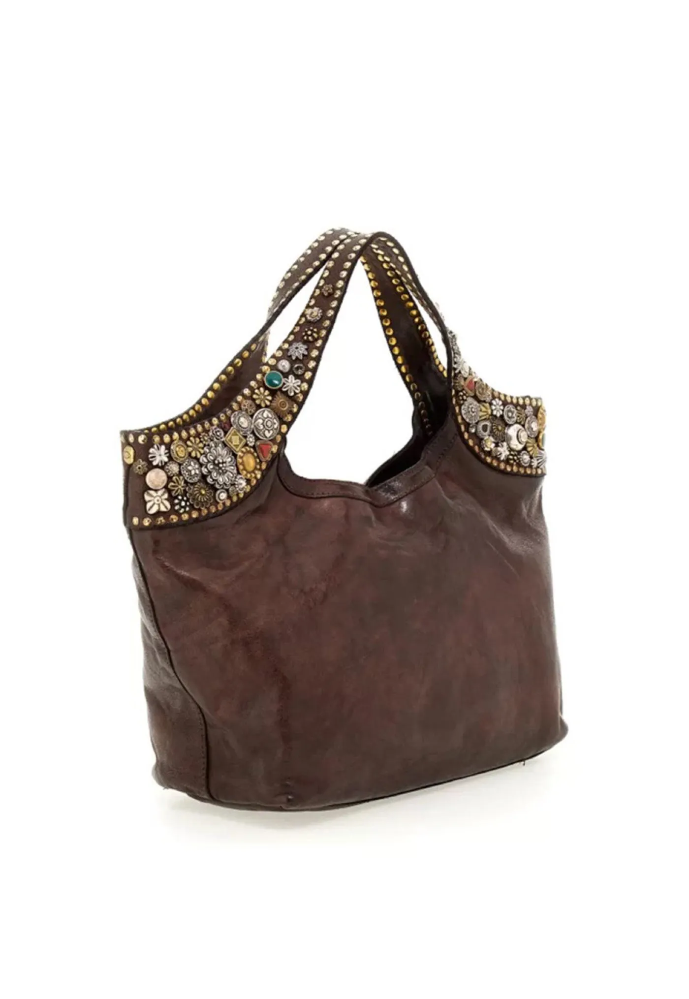 shopping_bag_mix_studs__b_1.webp Clearance Shopping Bag Mix Studs - Brown Women Bags | Bags