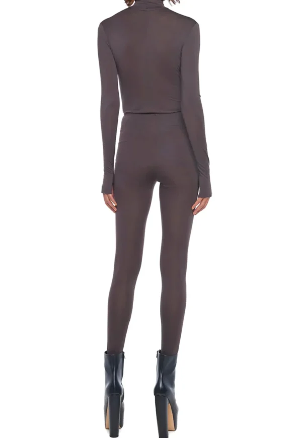 Online Slim Long Sleeve Turtle Top - Chocolate Women Tops & Tees