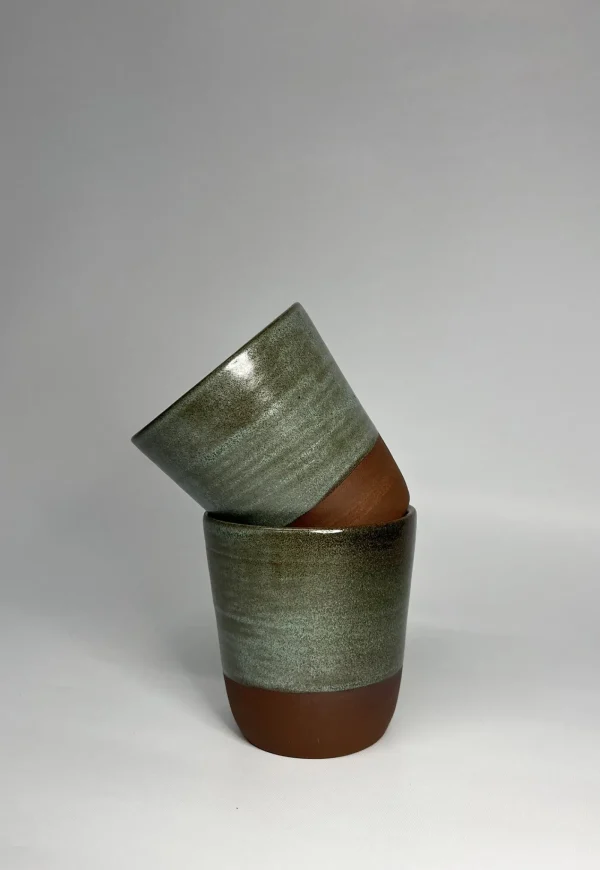 Online Small Tumbler - Green/Terracotta Ceramics