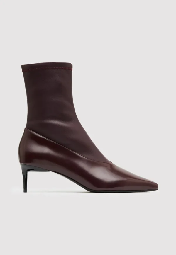 Outlet Sock Ankle Boot - Bordeaux Women Footwear | Boots