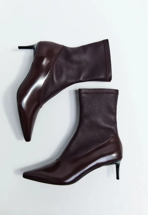 Outlet Sock Ankle Boot - Bordeaux Women Footwear | Boots