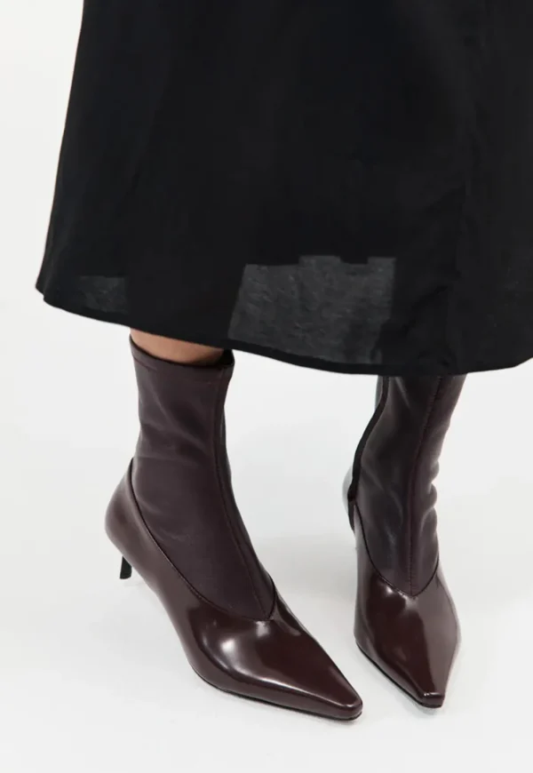 Outlet Sock Ankle Boot - Bordeaux Women Footwear | Boots