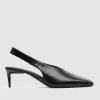 Fashion Square Toe Sling Back Heel - Black Women Footwear | Heels