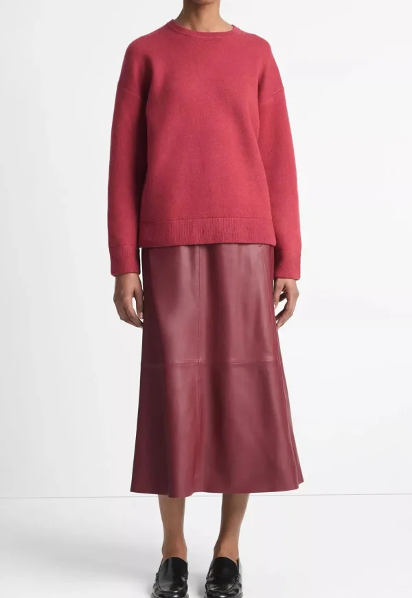 Best Structured Crew Neck Pull Over - Raspberry Women Knitwear