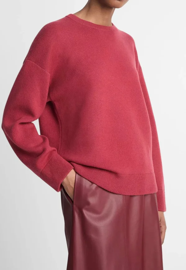 Best Structured Crew Neck Pull Over - Raspberry Women Knitwear