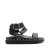 Best Studded Sandal - Black/Gold Women Footwear | Slides & Sandals